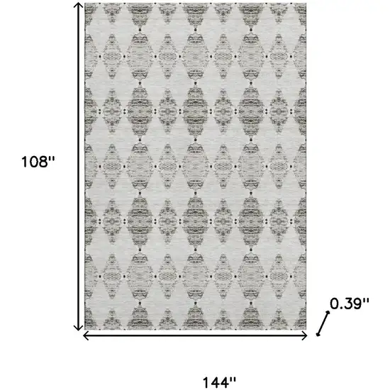 Taupe And Ivory Moroccan Washable Area Rug With UV Protection Photo 3