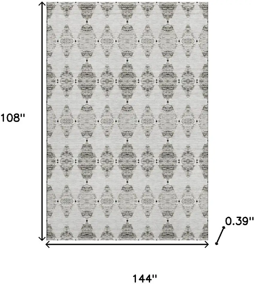 Taupe And Ivory Moroccan Washable Area Rug With UV Protection Photo 3