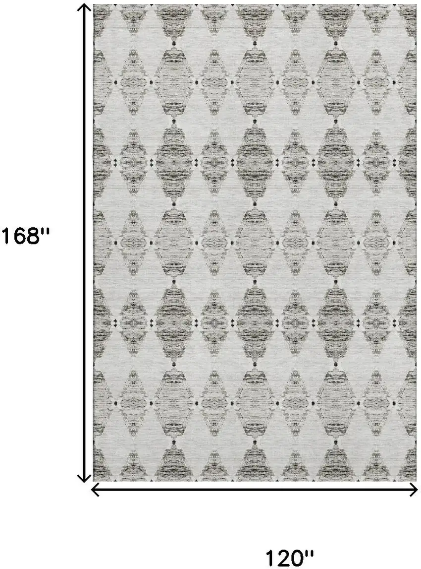 Taupe And Ivory Moroccan Washable Area Rug With UV Protection Photo 3