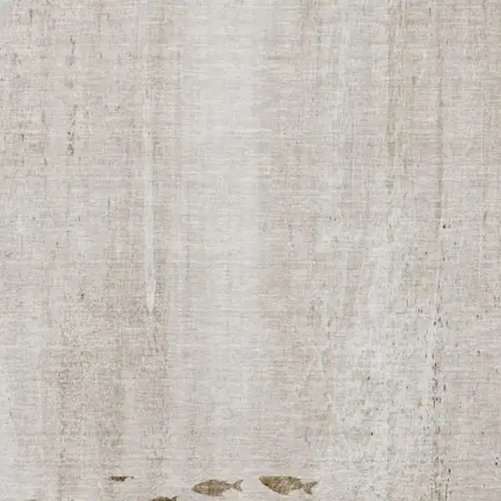 Taupe And Ivory Nautical Washable Area Rug With UV Protection Photo 3