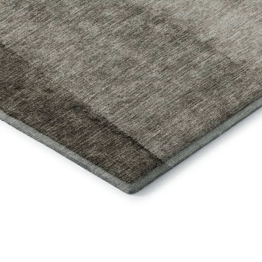 Taupe And Ivory Ombre Washable Area Rug With UV Protection Photo 7