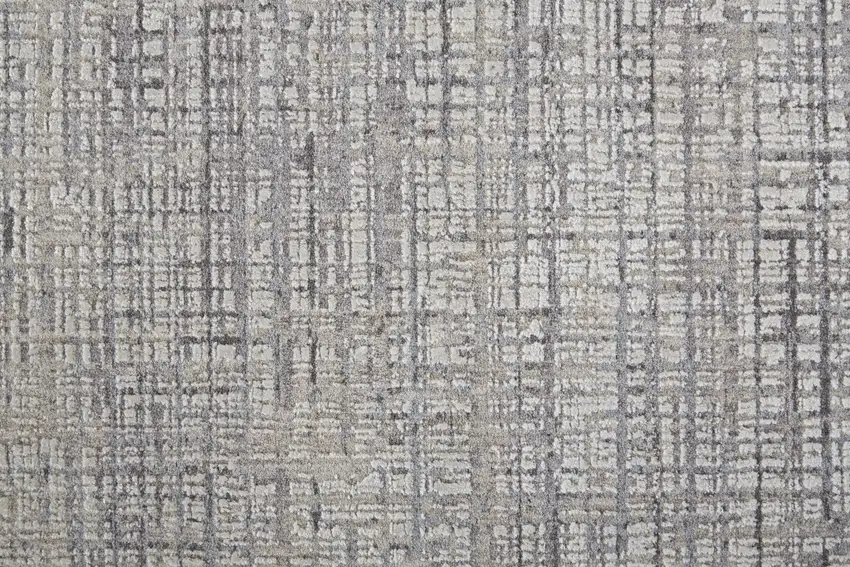 Taupe And Ivory Plaid Power Loom Distressed Stain Resistant Area Rug Photo 9