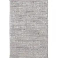 Photo of Taupe And Ivory Plaid Power Loom Distressed Stain Resistant Area Rug