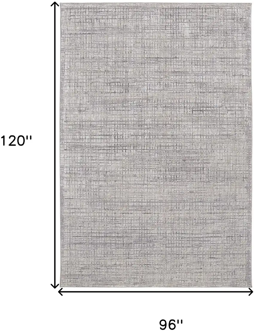 Taupe And Ivory Plaid Power Loom Distressed Stain Resistant Area Rug Photo 10