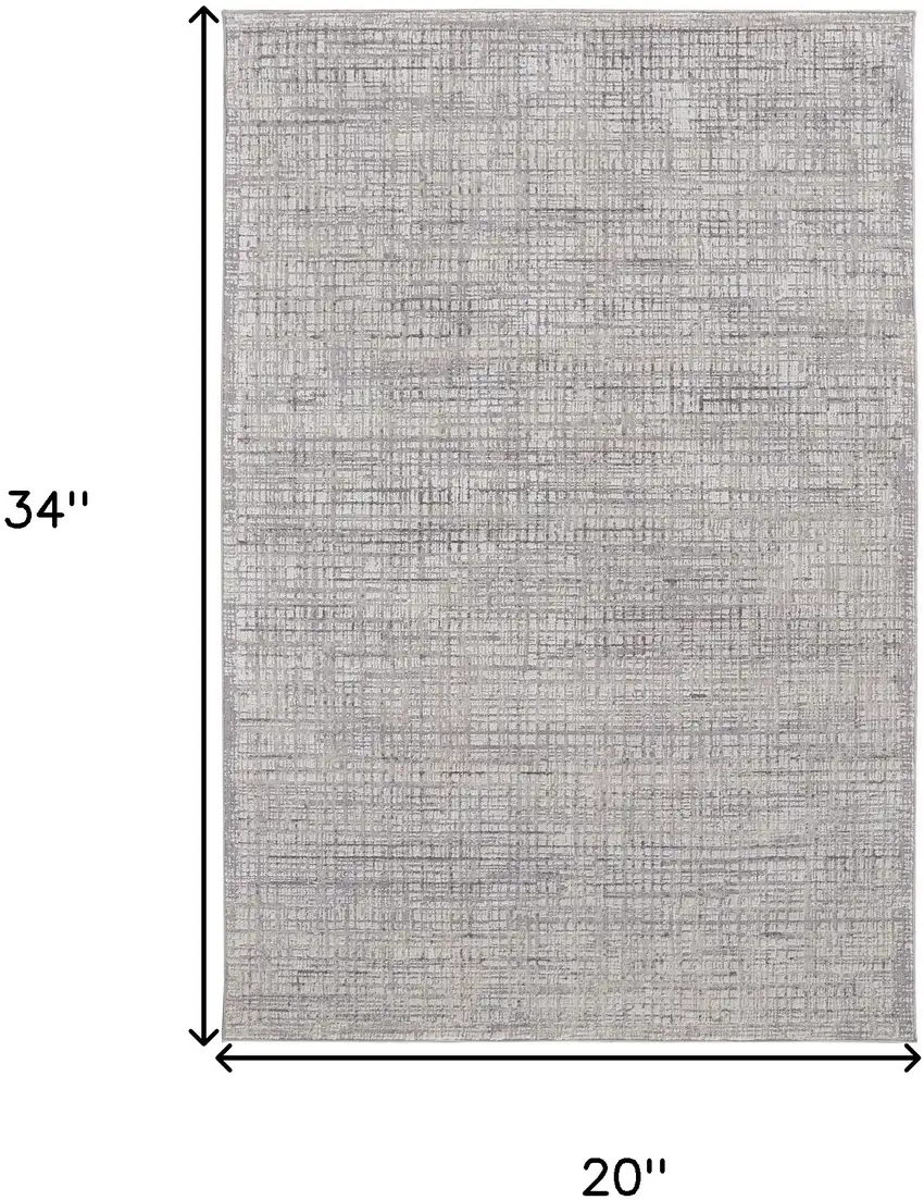 Taupe And Ivory Plaid Power Loom Distressed Stain Resistant Area Rug Photo 10