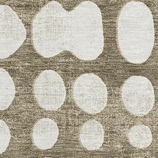Taupe And Ivory Polka Dot Washable Area Rug With UV Protection Photo 3