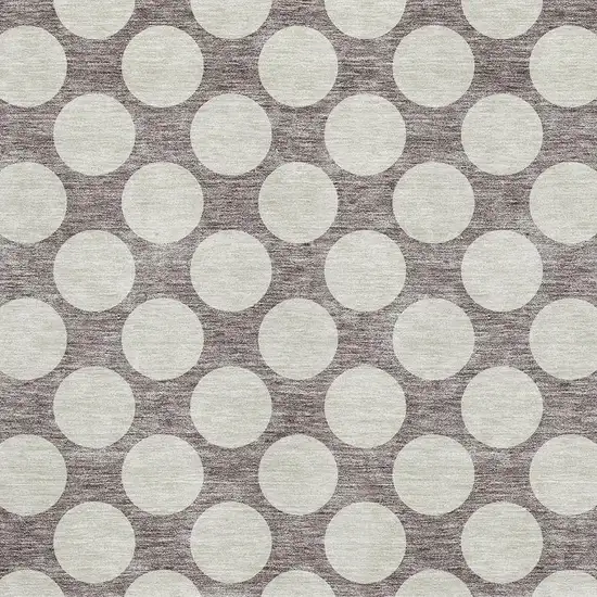 Taupe And Ivory Polka Dot Washable Area Rug With UV Protection Photo 3