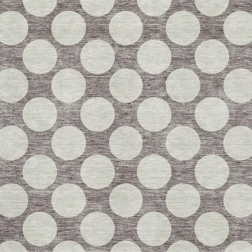 Taupe And Ivory Polka Dot Washable Area Rug With UV Protection Photo 3