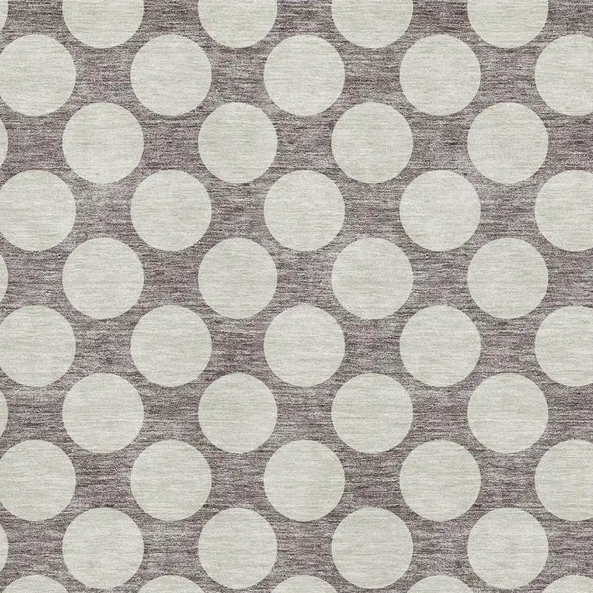 Taupe And Ivory Polka Dot Washable Area Rug With UV Protection Photo 3