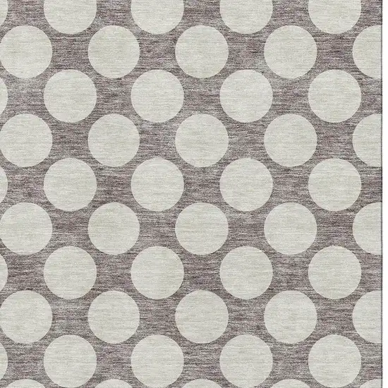 Taupe And Ivory Polka Dot Washable Area Rug With UV Protection Photo 3