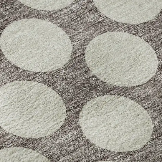 Taupe And Ivory Polka Dot Washable Area Rug With UV Protection Photo 9