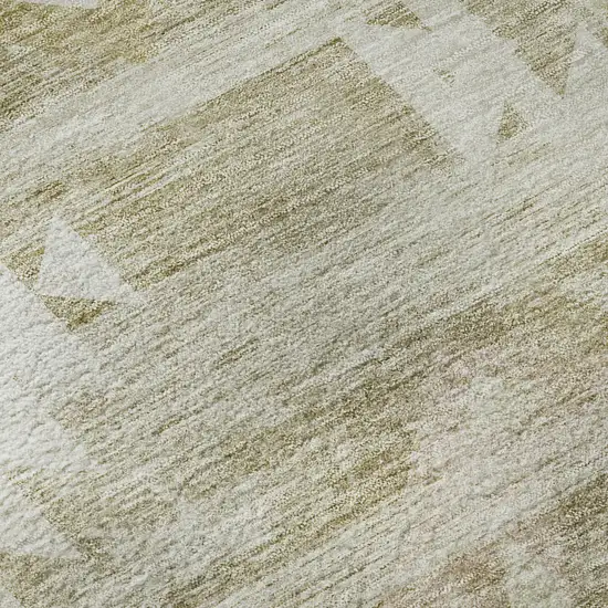 Taupe And Ivory Southwestern Washable Area Rug With UV Protection Photo 9