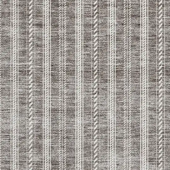 Taupe And Ivory Striped Washable Area Rug With UV Protection Photo 2