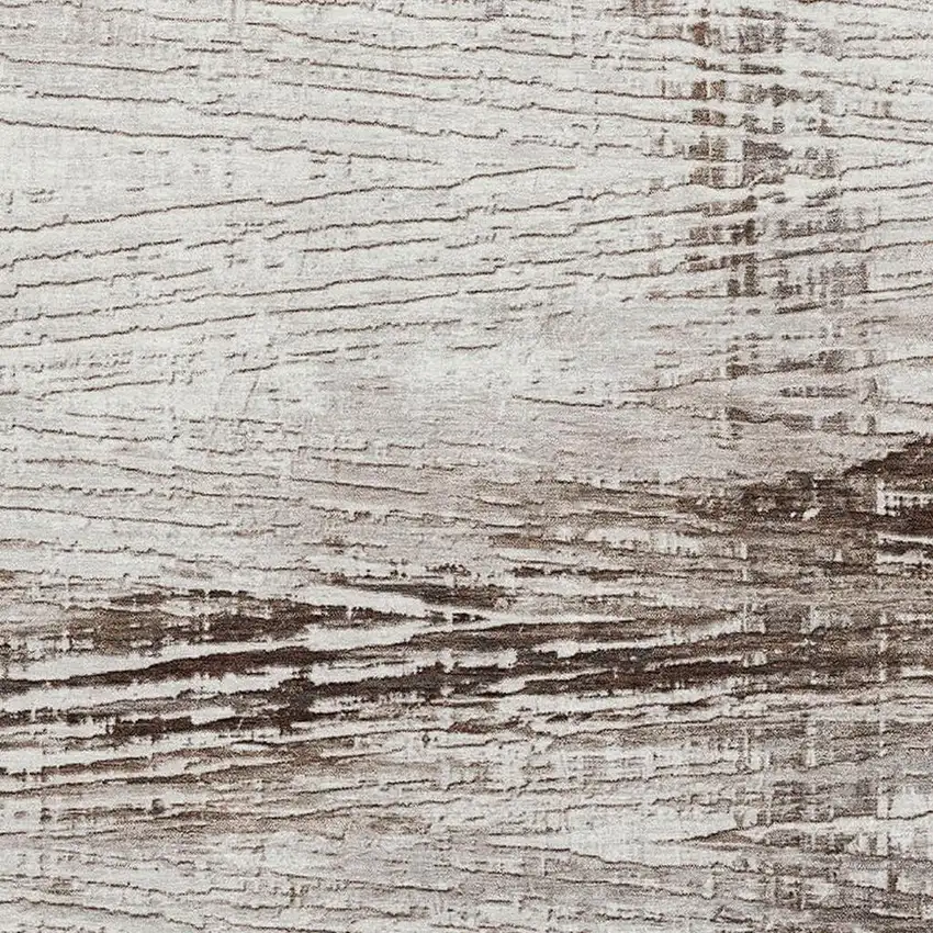 Taupe And Ivory Striped Washable Area Rug With UV Protection Photo 3