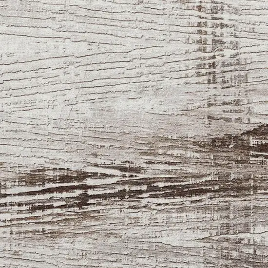 Taupe And Ivory Striped Washable Area Rug With UV Protection Photo 3