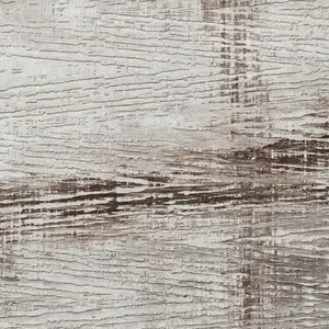 Photo of Taupe And Ivory Striped Washable Indoor Outdoor Area Rug