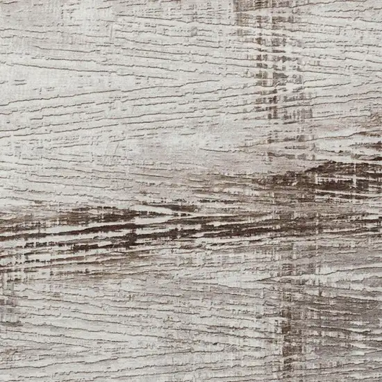 Taupe And Ivory Striped Washable Indoor Outdoor Area Rug Photo 1