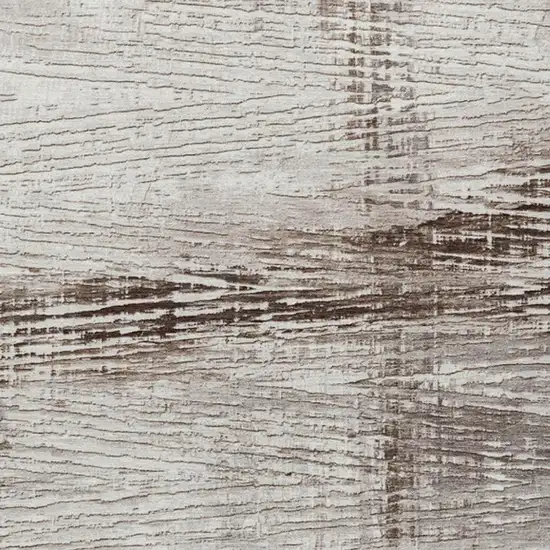 Taupe And Ivory Striped Washable Indoor Outdoor Area Rug Photo 3