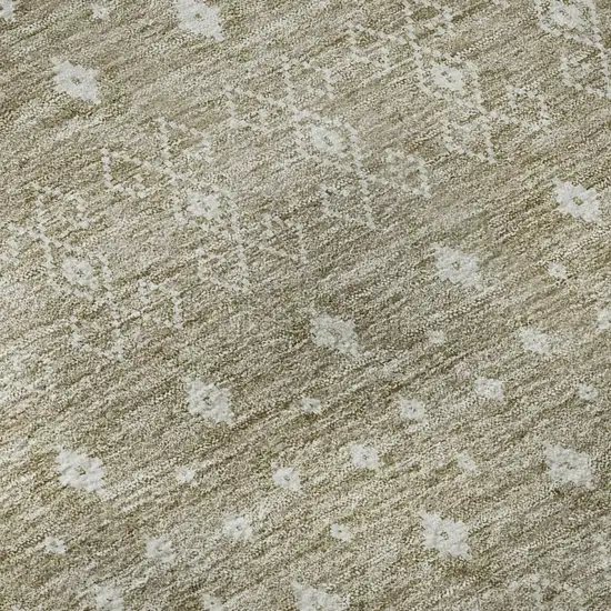 Taupe And Ivory Tribal Washable Area Rug With UV Protection Photo 8