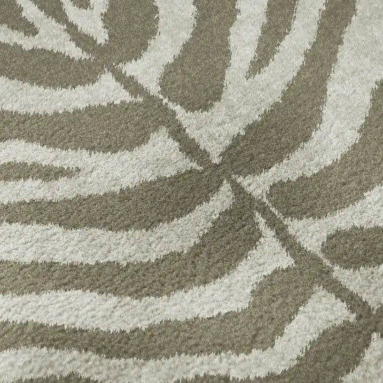 Taupe And Ivory Zebra Print Washable Indoor Outdoor Area Rug Photo 7