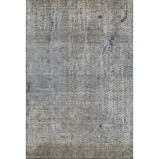 Taupe And Khaki Abstract Washable Area Rug With UV Protection Photo 7