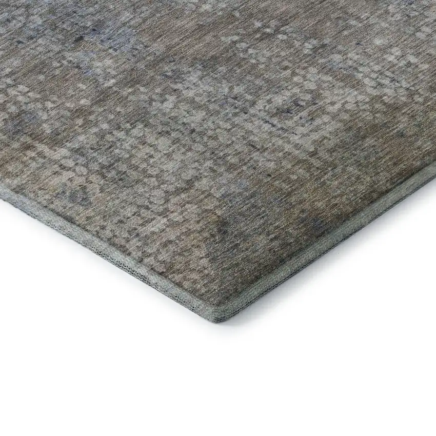 Taupe And Khaki Abstract Washable Area Rug With UV Protection Photo 8