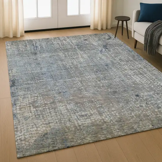 Taupe And Khaki Abstract Washable Area Rug With UV Protection Photo 5