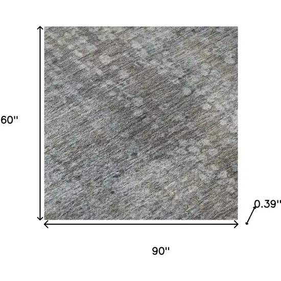 Taupe And Khaki Abstract Washable Area Rug With UV Protection Photo 9