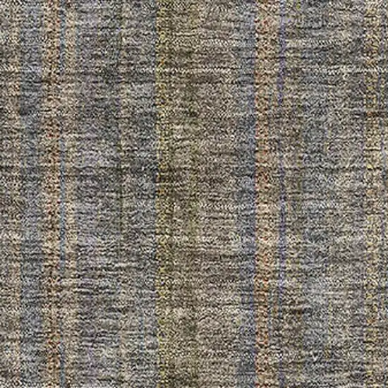 Taupe And Olive Green Striped Washable Area Rug With UV Protection Photo 2