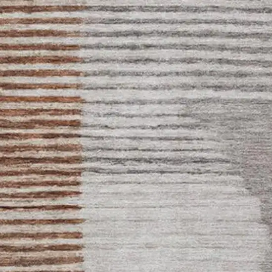 Taupe And Rust Geometric Washable Indoor Outdoor Area Rug Photo 3