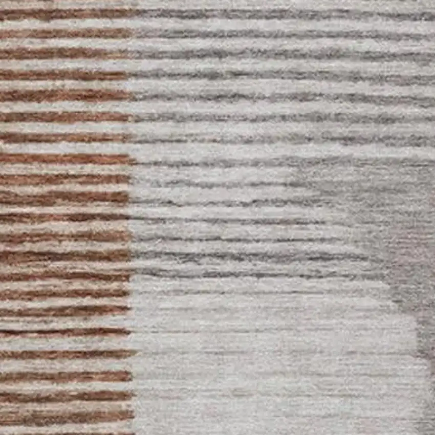 Taupe And Rust Geometric Washable Indoor Outdoor Area Rug Photo 3