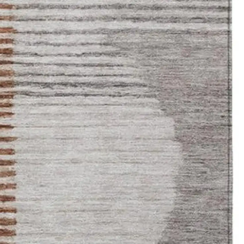 Taupe And Rust Geometric Washable Indoor Outdoor Area Rug Photo 3