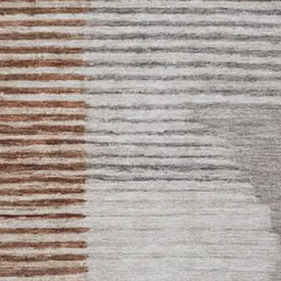 Taupe And Rust Geometric Washable Indoor Outdoor Area Rug Photo 3