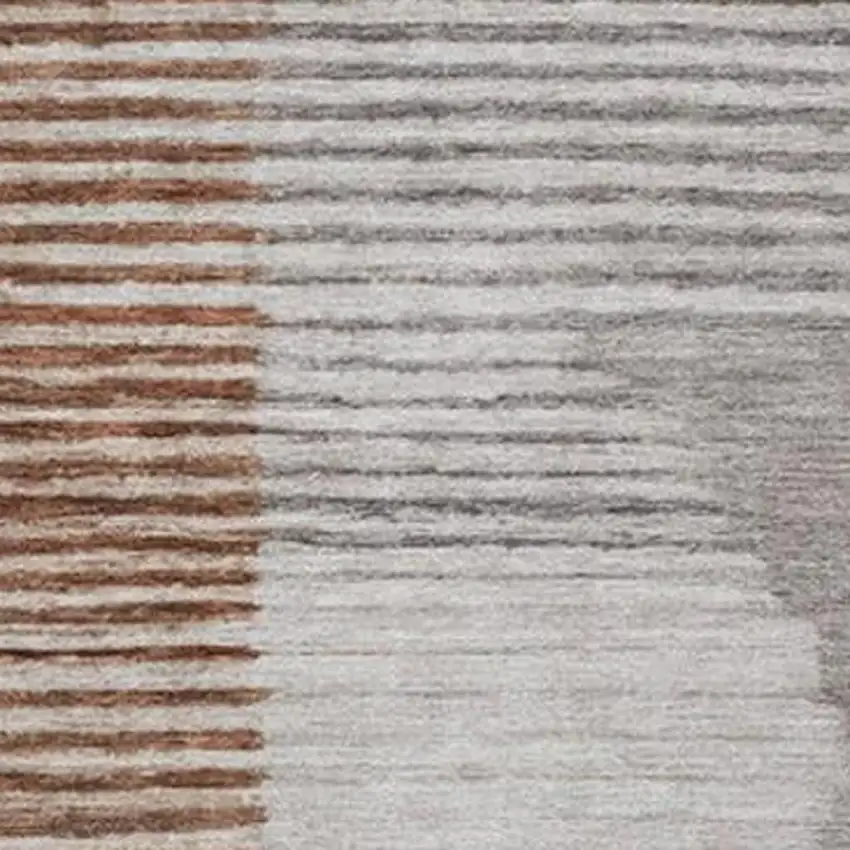 Taupe And Rust Geometric Washable Indoor Outdoor Area Rug Photo 3