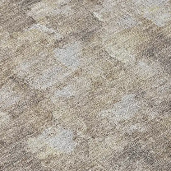 Taupe And Silver Abstract Washable Indoor Outdoor Area Rug Photo 7
