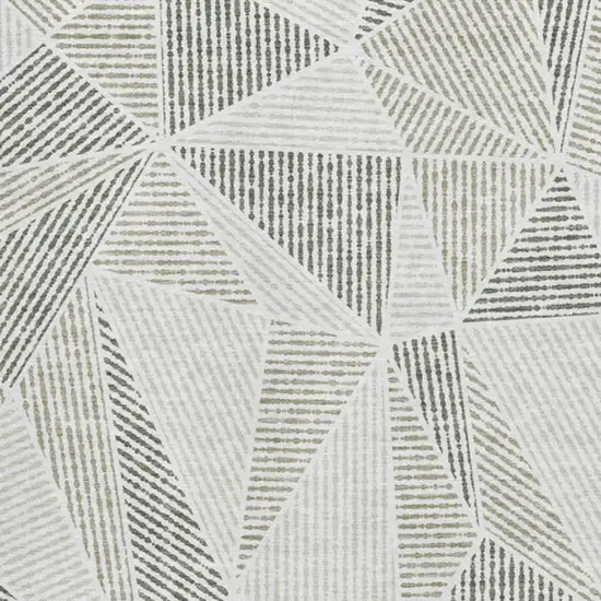 Taupe And Silver Geometric Washable Area Rug With UV Protection Photo 3