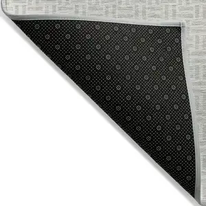 Photo of Taupe And Silver Geometric Washable Indoor Outdoor Area Rug