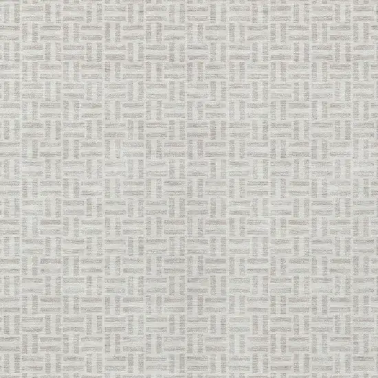 Taupe And Silver Geometric Washable Indoor Outdoor Area Rug Photo 6