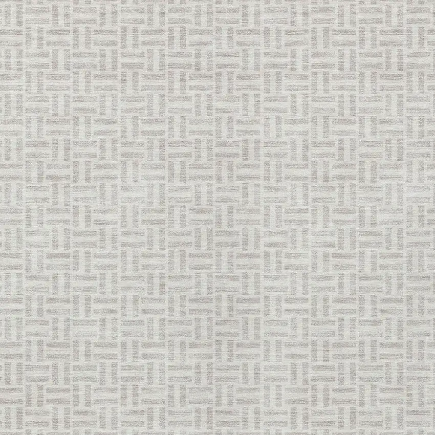 Taupe And Silver Geometric Washable Indoor Outdoor Area Rug Photo 6