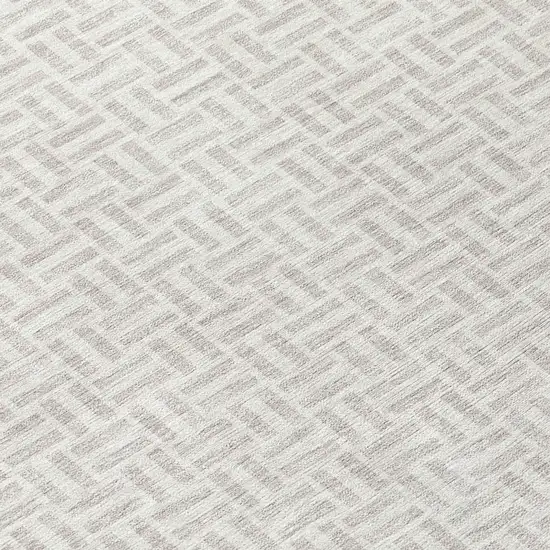 Taupe And Silver Geometric Washable Indoor Outdoor Area Rug Photo 8