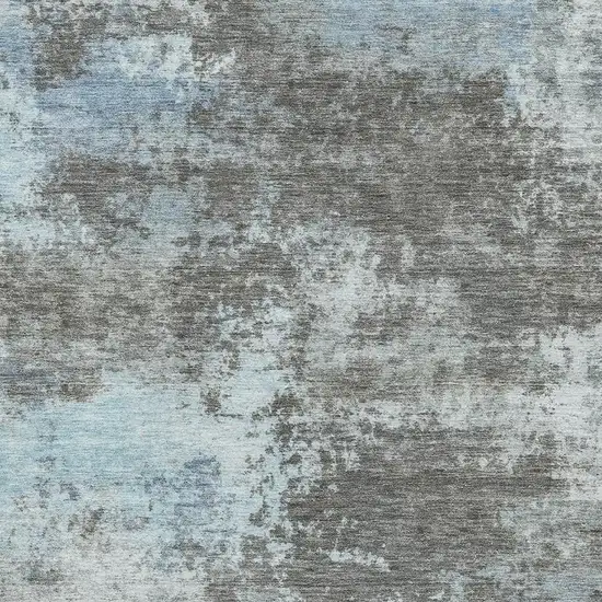 Taupe And Sky Blue Abstract Washable Area Rug With UV Protection Photo 3