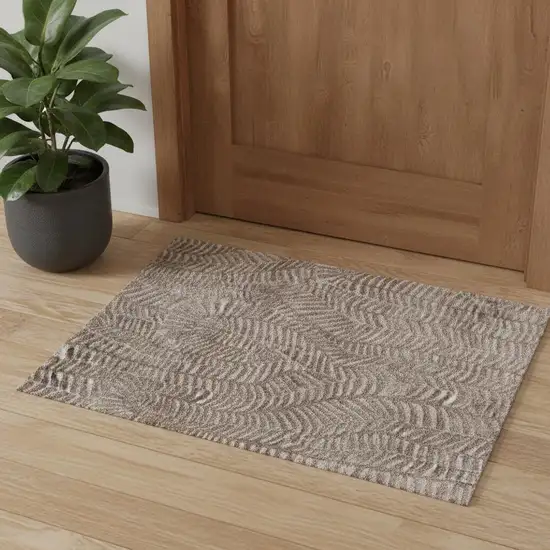 Taupe And Tan Animal Print Area Rug Photo 1