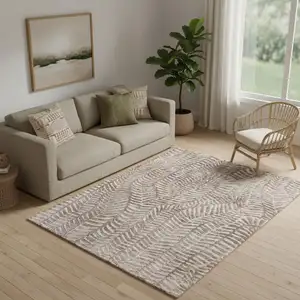 Photo of Taupe And Tan Animal Print Area Rug