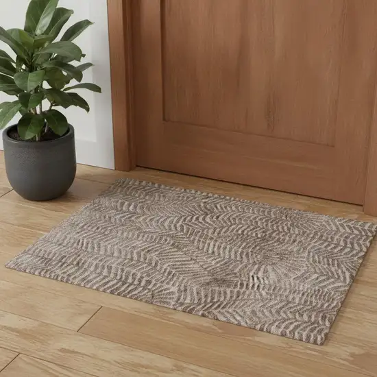 Taupe And Tan Animal Print Area Rug Photo 1