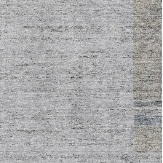 Taupe Beige And Blue Geometric Washable Indoor Outdoor Area Rug Photo 5