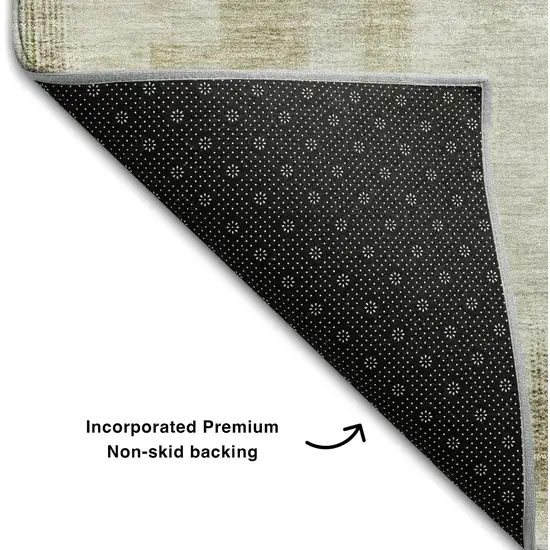 Taupe Beige And Brown Abstract Geometric Washable Area Rug With UV Protection Photo 6