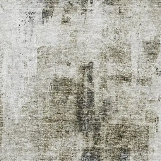 Taupe Beige And Brown Abstract Washable Area Rug With UV Protection Photo 2