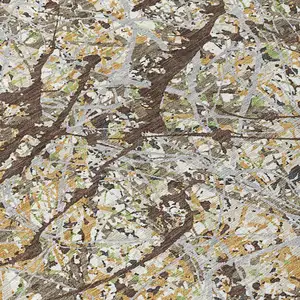 Photo of Taupe Beige And Brown Abstract Washable Indoor Outdoor Area Rug