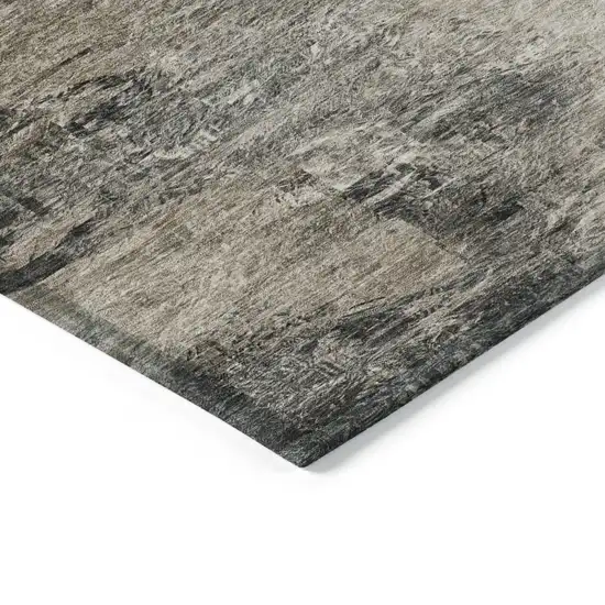Taupe Beige And Brown Abstract Washable Indoor Outdoor Area Rug Photo 4