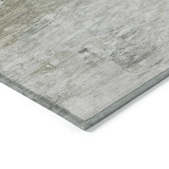 Taupe Beige And Brown Abstract Washable Indoor Outdoor Area Rug Photo 4